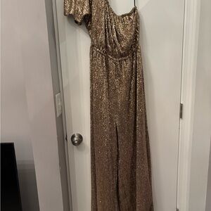 River Island Gold Sequin Jumpsuit